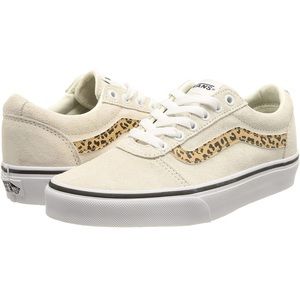 Vans Cream and Leopard Print Sneakers